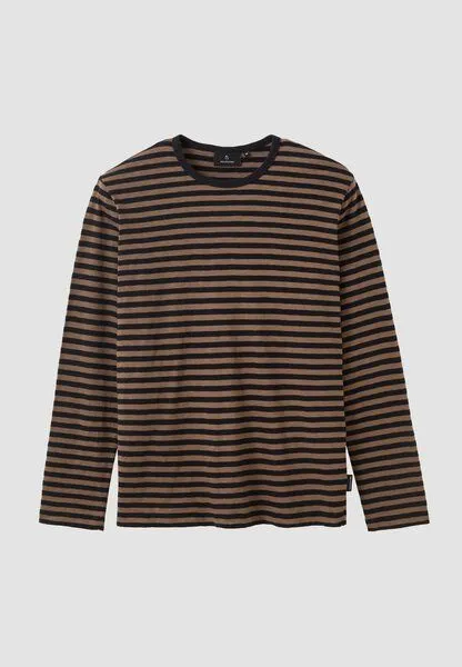 recolution Herren Slub Longsleeve aus Bio-Baumwolle - MACA STRIPES - recolution, Vinatge brown (braun), – Produktbild 1 von 4