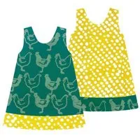 Global Mamas Global Mamas Baby Bio Wendekleid REVERSIBLE - Patchwork/Giraffe/Chicken, Chicken teal (grün), – Produktbild 1 von 1