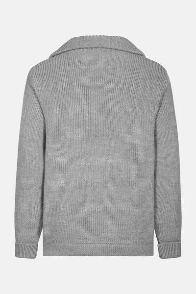Hanseheld Troyer Hanseheld Merino GOTS Organic kbT Strickpullover Wolle, Grau, – Produktbild 4 von 4