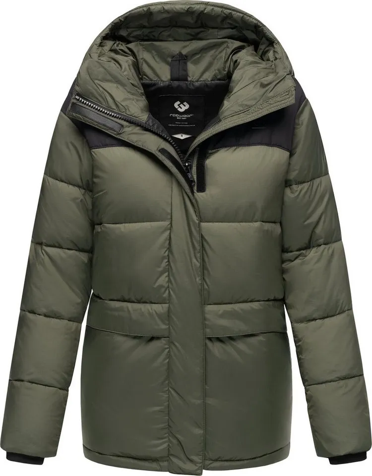 ragwear ragwear Anorak Wikesh stylische Winter Steppjacke mit Colourblocking, Grün, – Produktbild 2 von 4