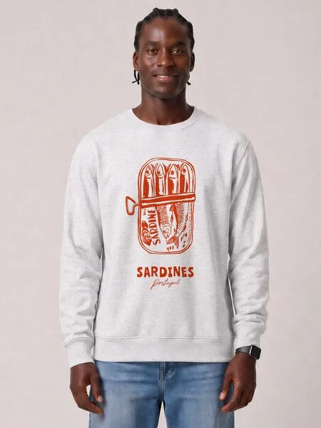 watapparel watapparel Sweatshirt Unisex Sardines Portugal, Cool heather grey, – Produktbild 2 von 2