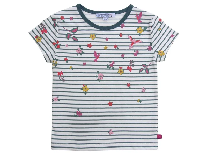 Enfant Terrible Enfant Terrible Shirt mit Streifen und Blumendruck white-sea green – Produktbild 1 von 2