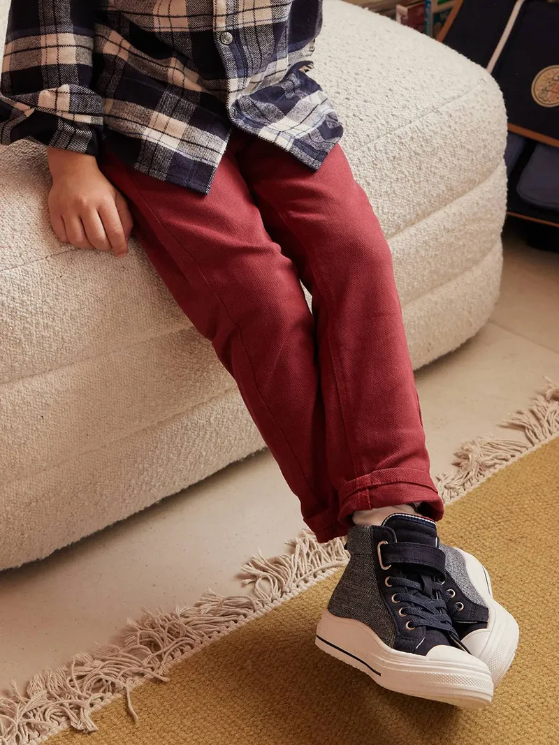 Vertbaudet Jungen Slim-Fit-Hose, Terrakotta farbe, – Produktbild 3 von 3