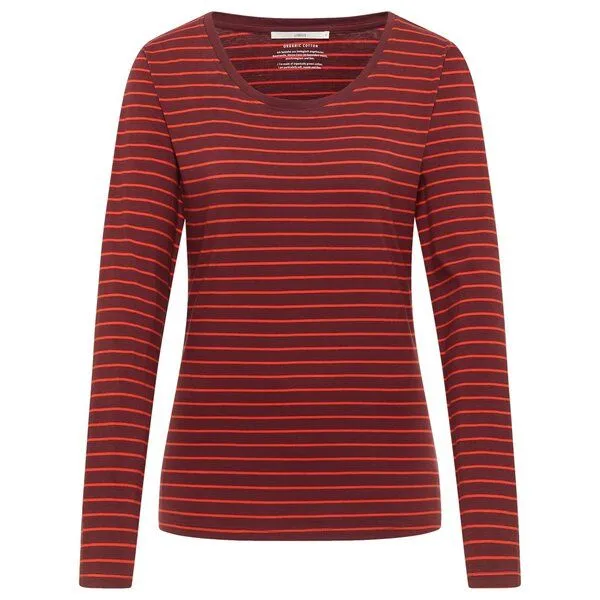 LANIUS LANIUS Streifen-Langarmshirt, Red mahagony/fire, – Produktbild 1 von 1
