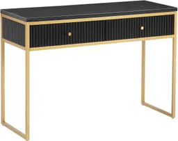 Leonique Konsolentisch Fleuriss, Keramikplatte, goldene Beine, FSC-zertifiziertes Holz, Breite 110 cm – Produktbild 1 von 1
