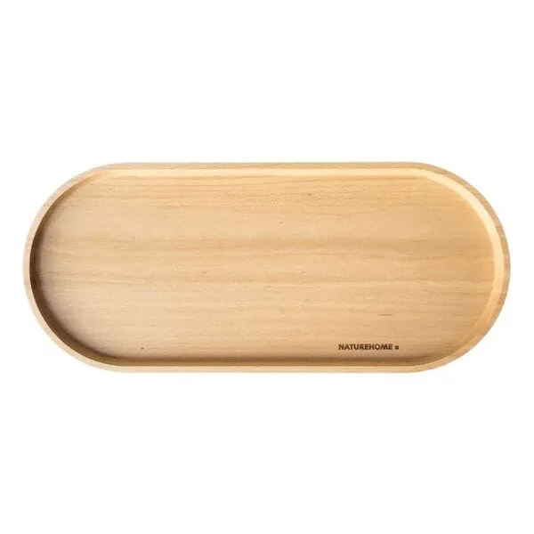 NATUREHOME NATUREHOME Holztablett Buche massiv in div. Größen – Serviertablett Holz, oval, handgefertigt – Dekotablett für Küche, Bad & Wohnzimmer – Geölt, lebensmittelecht – Produktbild 1 von 3