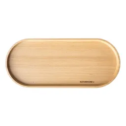 NATUREHOME NATUREHOME Holztablett Buche massiv in div. Größen – Serviertablett Holz, oval, handgefertigt – Dekotablett für Küche, Bad & Wohnzimmer – Geölt, lebensmittelecht – Produktbild 1 von 1