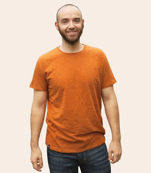 päfjes päfjes Basic / Blanko - Fair gehandeltes Bio Männer T-Shirt Slub, Orange, – Produktbild 1 von 3