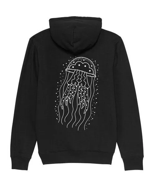 vis wear vis wear Qualle Unisex Premium Hoodie aus Bio-Baumwolle, Schwarz, – Produktbild 1 von 2