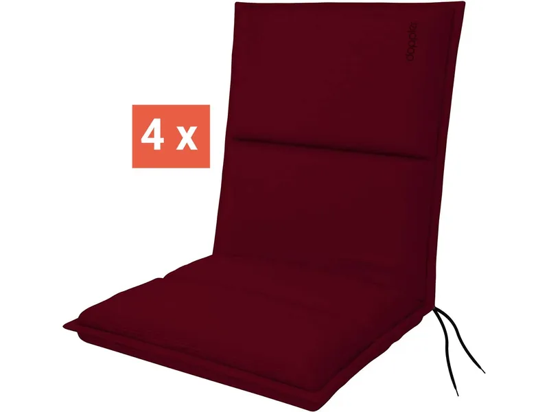 Doppler doppler Auflage "CITY" für Niederlehner, 4er-Pack, 100x48x6 cm, Polyester, bordeaux – Produktbild 1 von 1