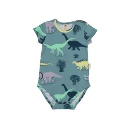 Walkiddy Baby Kurzarmbody – Blaugrün mit Dinosauriermotiv, weich & bequem, alltagstauglich, gut kombinierbar | Walkiddy – Produktbild 1 von 1