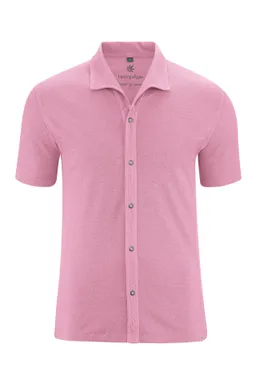 HempAge Hempage Herren vegan Jersey-Piqué Shirt In Rosa – Produktbild 1 von 1
