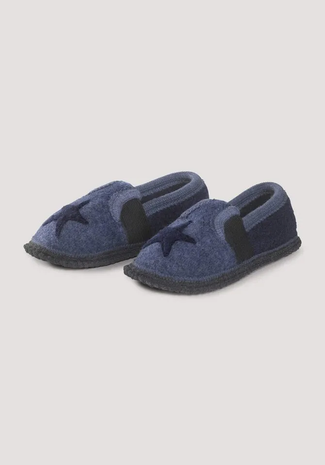 hessnatur hessnatur aus Schurwolle Hausschuh, Blau, – Produktbild 1 von 2