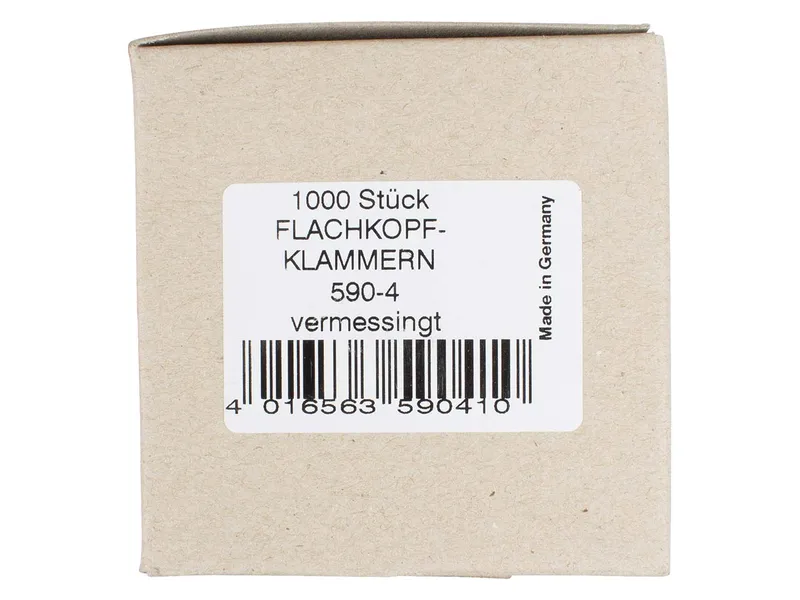 Flachkopfklammern, 19 mm, vermessingt, 1.000 Stk. – Produktbild 1 von 1