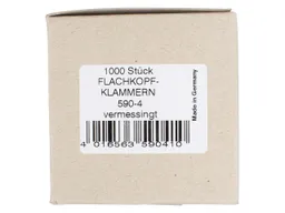 Flachkopfklammern, 19 mm, vermessingt, 1.000 Stk. – Produktbild 1 von 1
