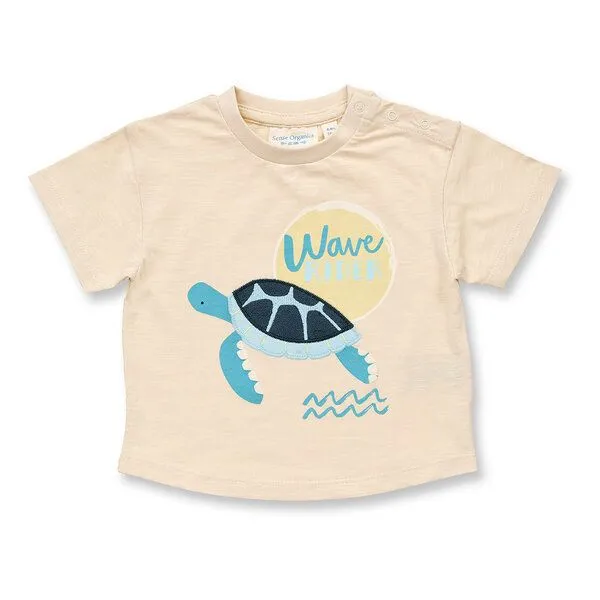 Sense Organics Sense Organics Baby T-Shirt, Modell EKI, Schildkörte auf weiß, – Produktbild 1 von 4