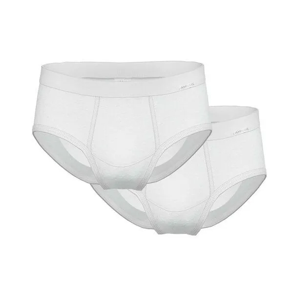 Ammann Ammann 2er Pack Herren Slip mit Eingriff aus Bio-Baumwolle, Weiss, – Produktbild 1 von 1