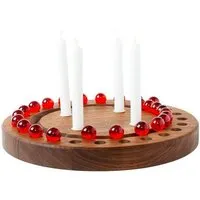 klotzaufklotz klotzaufklotz Adventskalender und Adventskranz mit Baumkerzen, Rot, – Produktbild 1 von 1