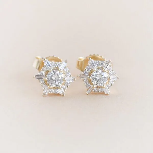 Eppi Eppi Ohrringe in Hexagonform mit Lab Grown Diamanten Shamil, Weiss, – Produktbild 1 von 4