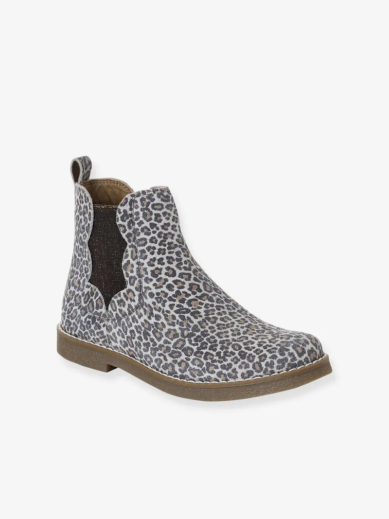Vertbaudet Vertbaudet Mädchen Boots mit Reißverschluss, Beige leo, – Produktbild 2 von 4