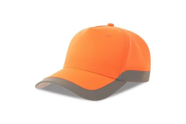 Atlantis Headwear Atlantis Headwear HiViz reflektierende wasserabweisende, gut sichtbare Cap aus recyceltem Material mit UV-Schutz, Orange (fluo), – Produktbild 2 von 3