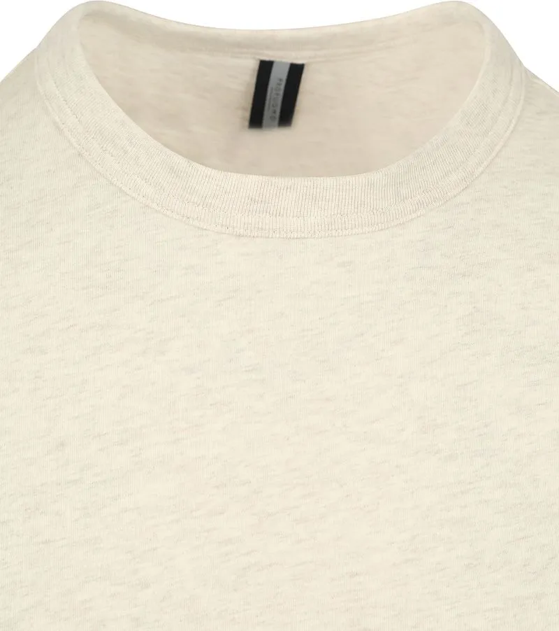 Profuomo Profuomo T-Shirt Ecru Melange - Größe M, Wollweiß, – Produktbild 3 von 4