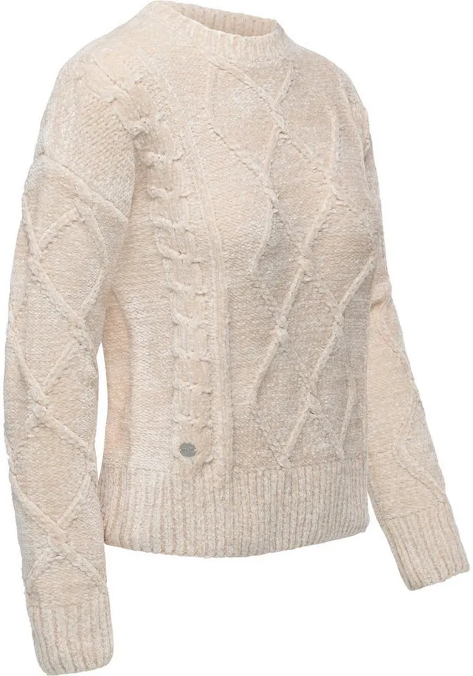 ragwear ragwear Strickpullover Jannina Gestrickter gemusterter Pullover, Braun, – Produktbild 2 von 3