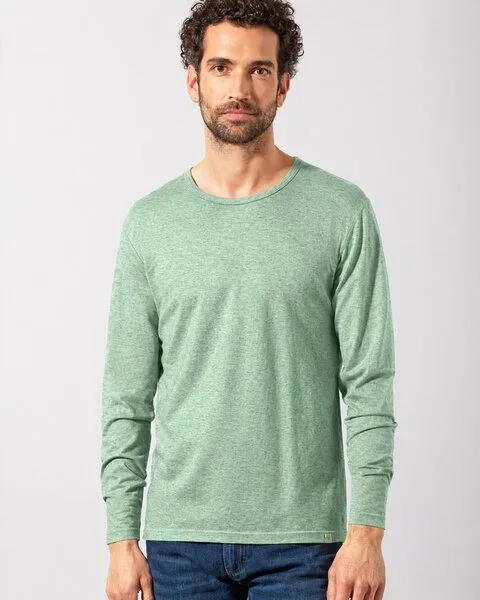 HempAge Hempage Herren Langarmshirt mit Yakwolle/Hanf/Bio-Baumwolle, Menta (grün), – Produktbild 2 von 4