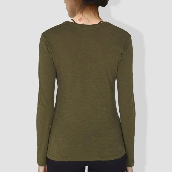 little kiwi little kiwi Damen Longsleeve, "Farn", British Khaki – Produktbild 2 von 3