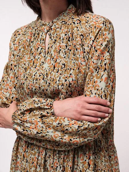 LANIUS LANIUS Maxikleid Print Jungle aus LENZING ECOVERO, Mint orange, – Produktbild 3 von 4