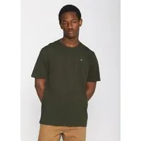 KnowledgeCotton Apparel KnowledgeCotton Apparel T-Shirt LOKE Badge aus Bio-Baumwolle - ROC/GOTS/Vegan, Gruen (forrest) night, – Produktbild 1 von 1