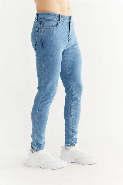 Evermind Evermind M's Skinny Fit-MD1014, Day sky blue, – Produktbild 4 von 4