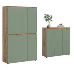 furnling Mehrzweckschrank-Set Sarca - in 5 trendigen Farben, (2-St., bestehend aus Kommode, Universalschrank), 1 Kleiderstange, großzügiger Stauraum durch 28 Fächer, Breite 235 cm – Produktbild 1 von 1