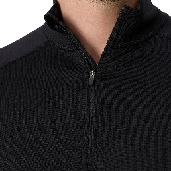 Woolona Woolona 100% Merinowolle Pullover BORA 1/4 Zip Herren - 250g/m², Schwarz, – Produktbild 2 von 2