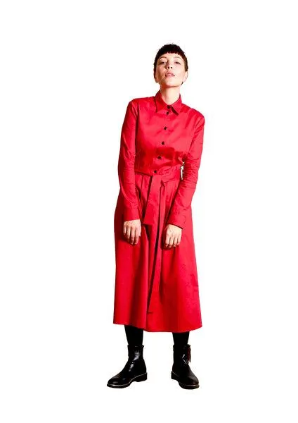 Sophia Schneider-Esleben Sophia Schneider-Esleben Dress Marie, Red - Damenkleid aus Bio-Baumwolle – Produktbild 2 von 3
