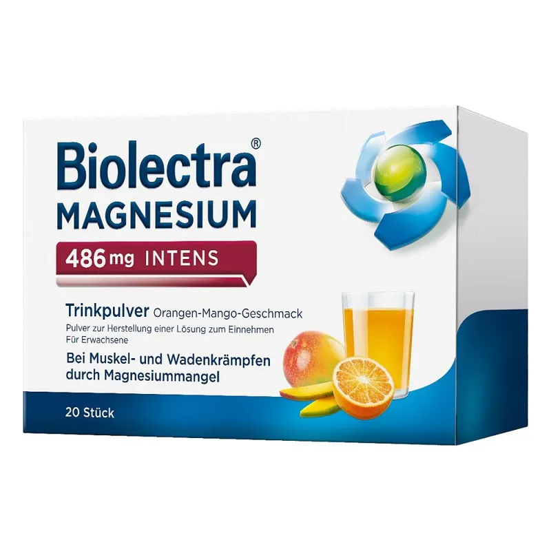 Biolectra Biolectra Magnesium 486 mg Intens Trinkpulver Orange-Mango – Produktbild 1 von 2