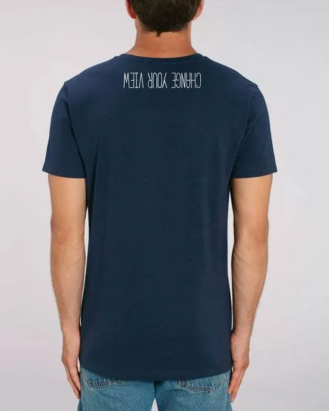 Human Family Human Family Bio Herren V-Neck T-Shirt "Change your view", Navy, – Produktbild 1 von 3