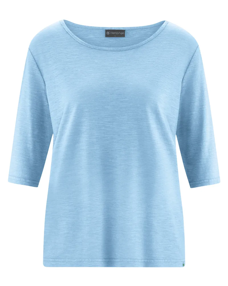 HempAge Hempage Damen vegan T-Shirt Lässige Passform Gletscherblau, Blau, – Produktbild 1 von 2