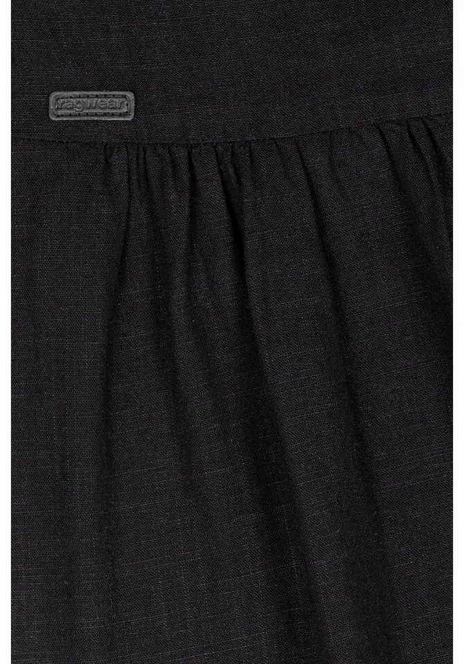ragwear ragwear Minikleid Almu Leichtes Langarmkleid mit Blumenmuster, Schwarz, – Produktbild 3 von 3