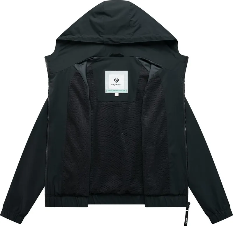 ragwear ragwear Outdoorjacke Anndra Übergangsjacke mit verstellbarer Kapuze, Schwarz, – Produktbild 1 von 4