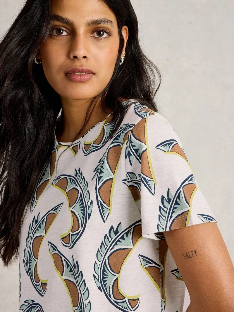 White Stuff T-Shirt Abbie - 42, Natur print, – Produktbild 3 von 4