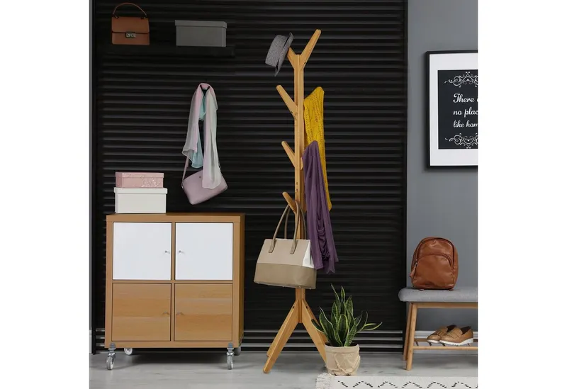 RELAXDAYS RELAXDAYS Garderobenständer Bambus Garderobenständer Baumform, (1 St), Braun, – Produktbild 5 von 5