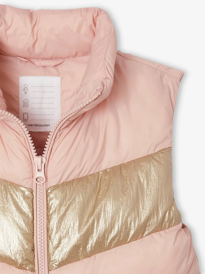 Vertbaudet Vertbaudet Colorblock-Steppweste Mädchen, Pudrig rosa, – Produktbild 3 von 4