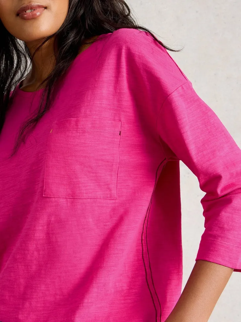 White Stuff Jerseytop Mia - S, Leuchtend rosa, – Produktbild 3 von 4