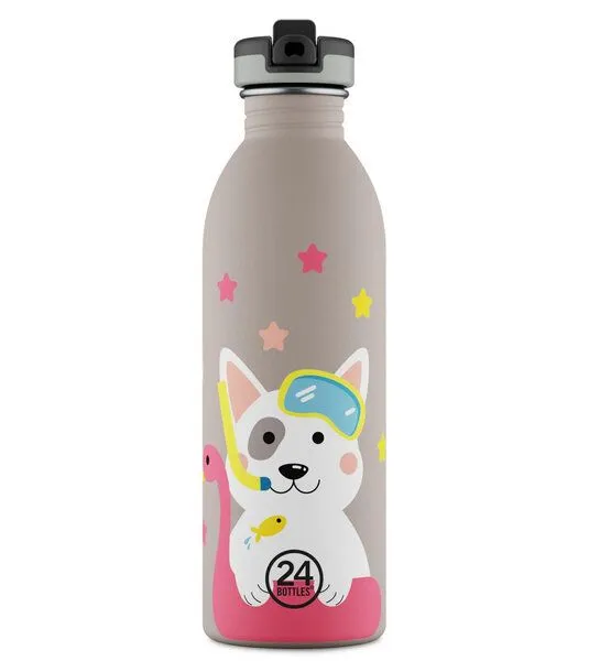 24bottles 24bottles 0,5l Kids Edelstahl Trinkflasche mit Sportverschluss, Grey, – Produktbild 2 von 8