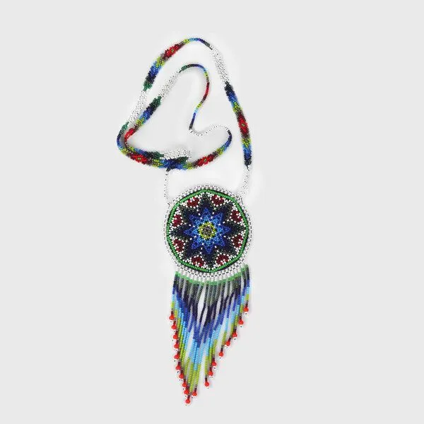Mitienda Shop Mitienda Shop Huichol Halskette Damen | Retro-Schmuck, Weiß, – Produktbild 1 von 4