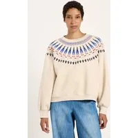 LANIUS Lanius Damen vegan Sweatshirt Statement Creme Multi – Produktbild 1 von 1