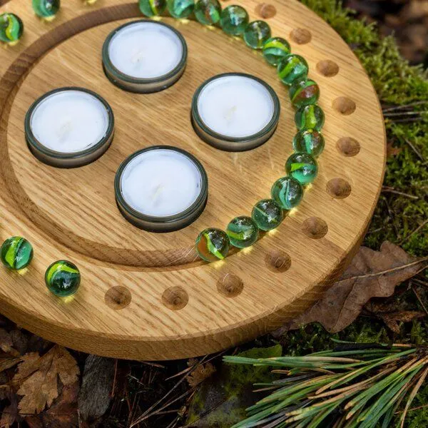 klotzaufklotz klotzaufklotz Adventskalender und Adventskranz mit Teelichtern, Grün, – Produktbild 8 von 8