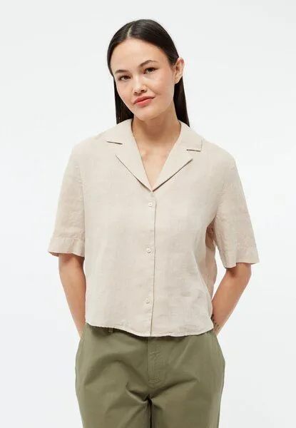 Givn Berlin Givn Berlin Kurzarmbluse GBCAROL relaxed aus Leinen, Oat beige (linen), – Produktbild 1 von 4