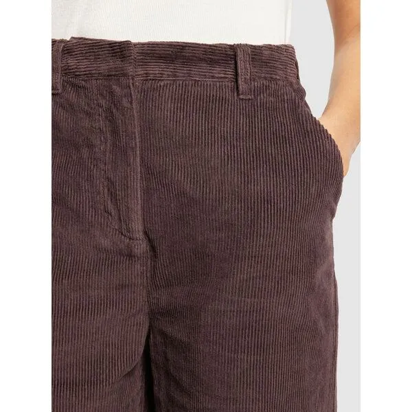 KnowledgeCotton Apparel KnowledgeCotton Apparel Cordhose POSEY Wide High-Rise aus Bio-Baumwolle, Braun (chocolate plum), – Produktbild 4 von 4